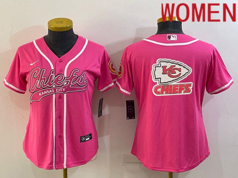 Women Kansas City Chiefs Blank Pink 2022 Nike Co branded NFL Jerseys->women nfl jersey->Women Jersey